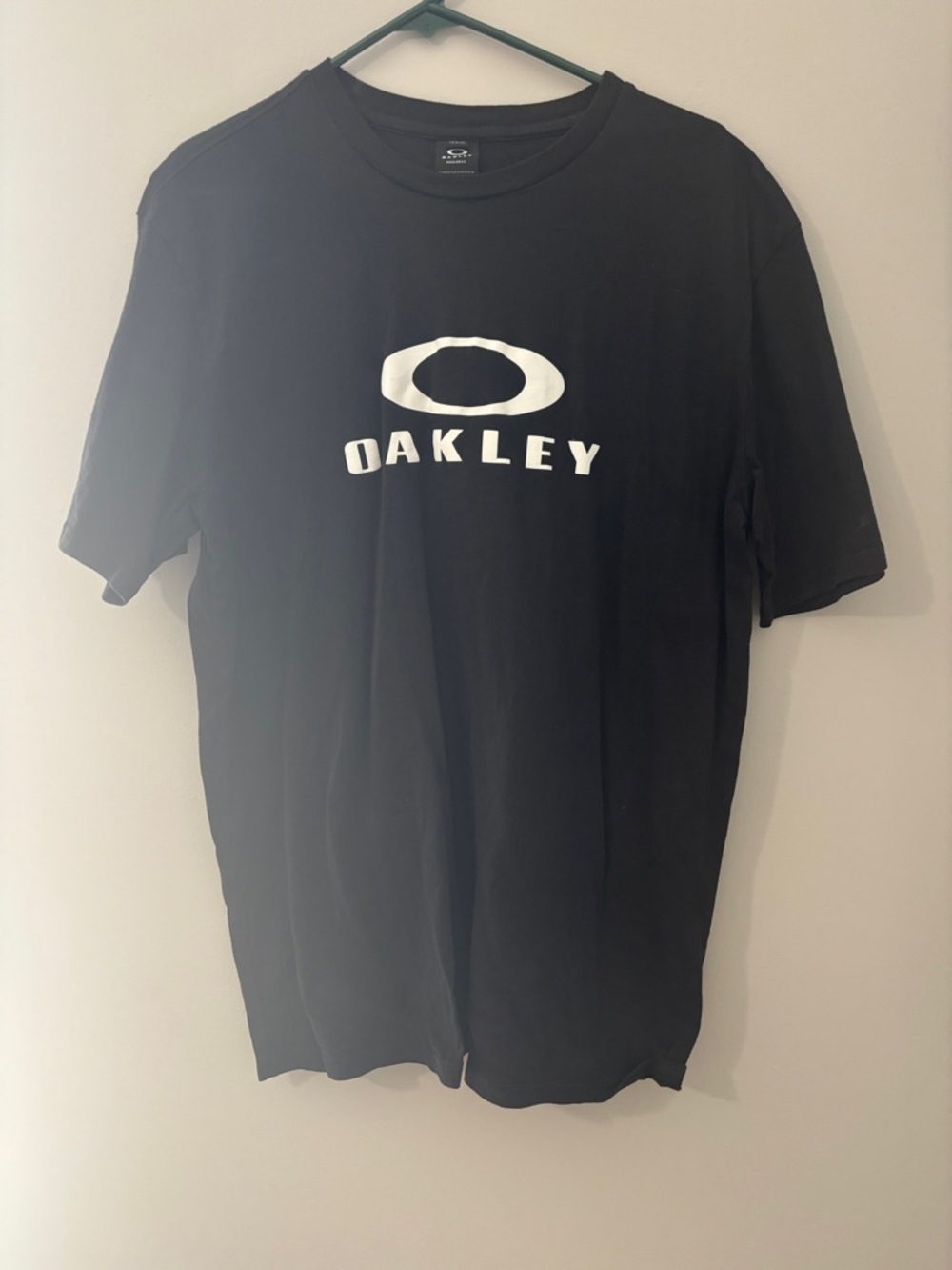 Oakley Black Tee with White Logo Centerprint